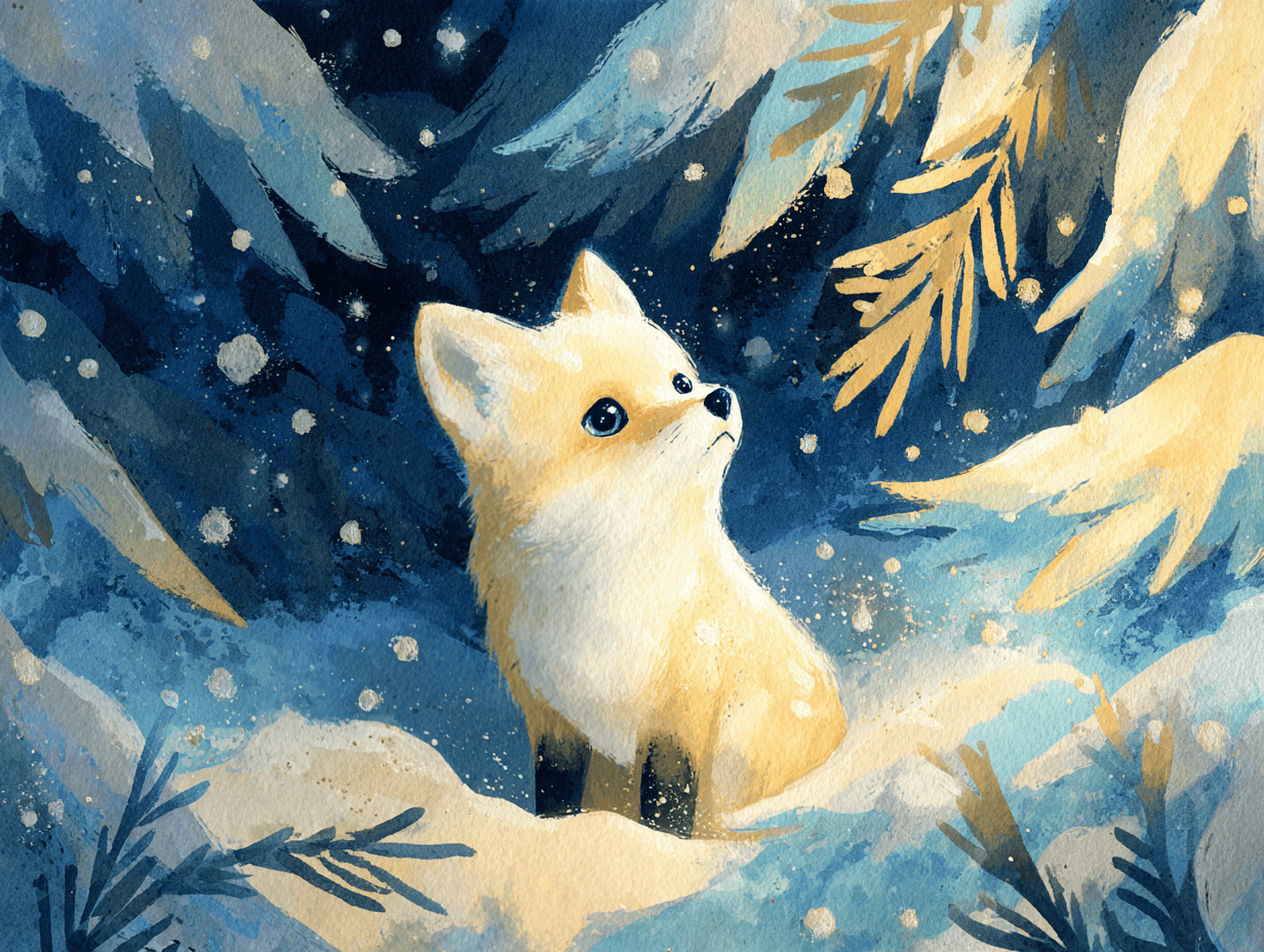 Illustration : un renard dans une forêt enneigée